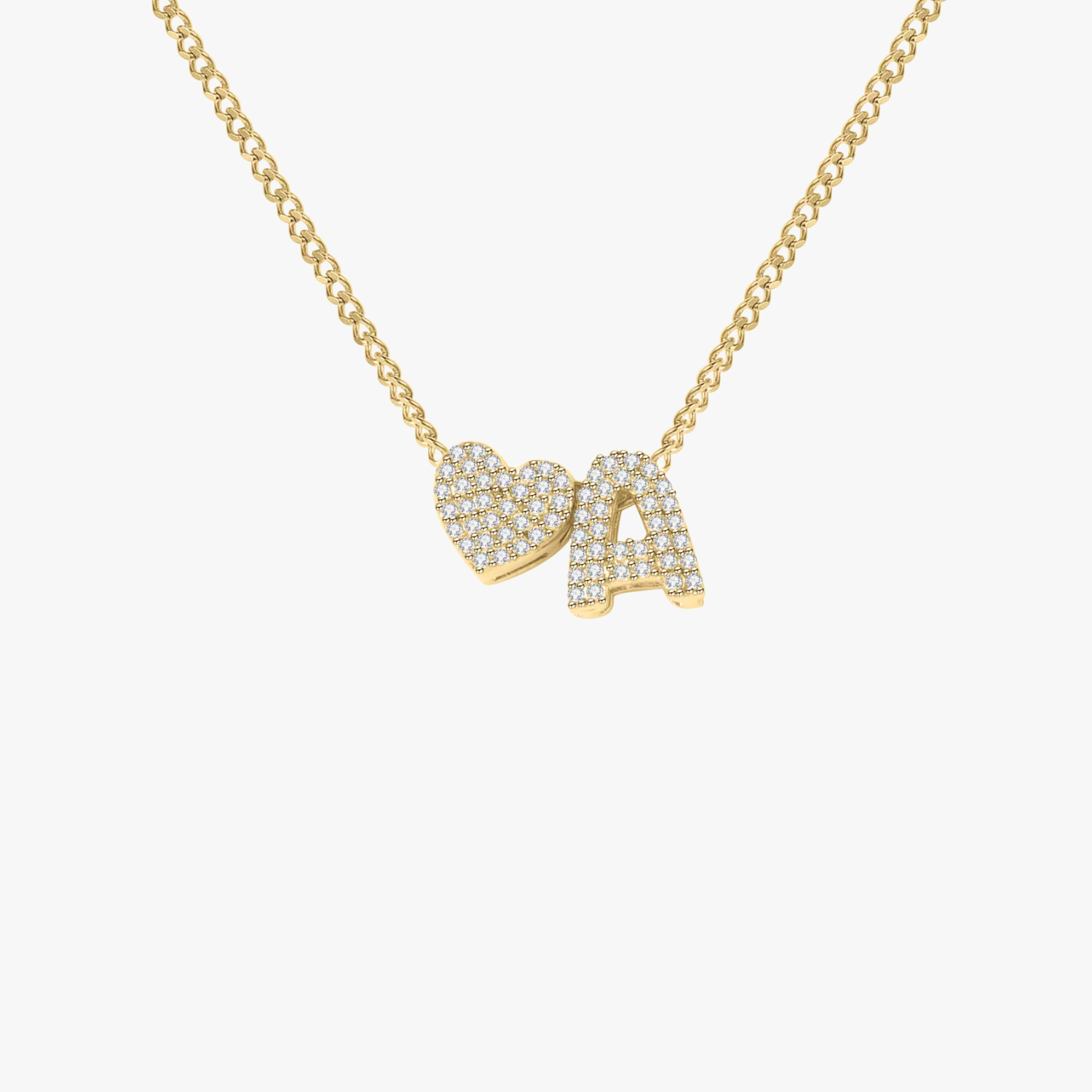 Personalized Pavé Bubble Necklace